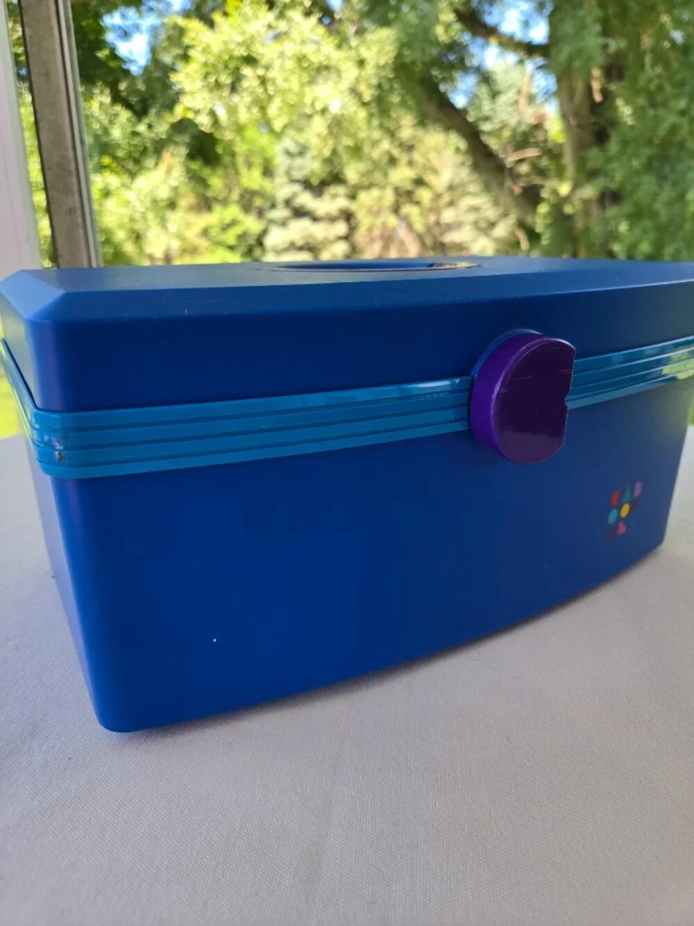 Vintage Caboodles Cosmetic Carry Case Organizer 2770 Blue and Purple